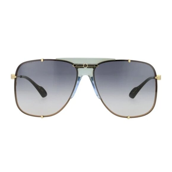 NEW GUCCI SUNGLASSES GOLD UNISEX AVIATOR EYEWEAR GUCCI - Picture 2 of 3